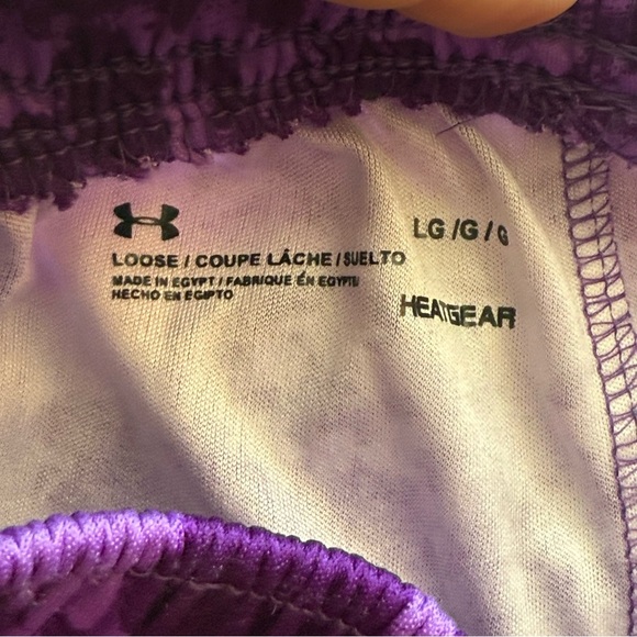 Under Armour Heat Gear Loose Women’s Shorts Large Purple Athletic Sports Gym - Picture 7 of 7